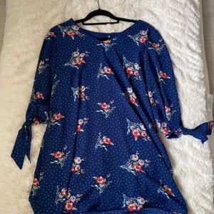 Blue floral Miami long sleeve dress